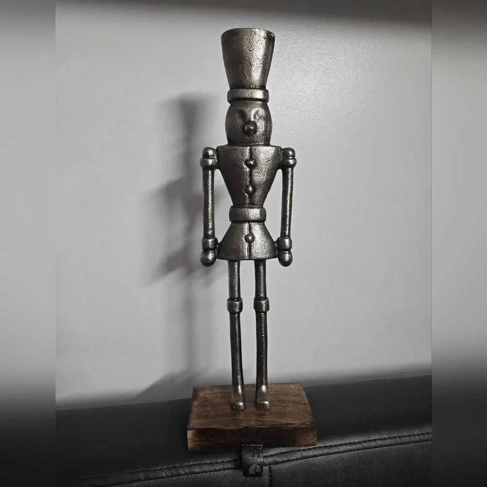New Rustic Nutcracker Christmas Stocking Holder, Silver, 15.5", by Holiday Time